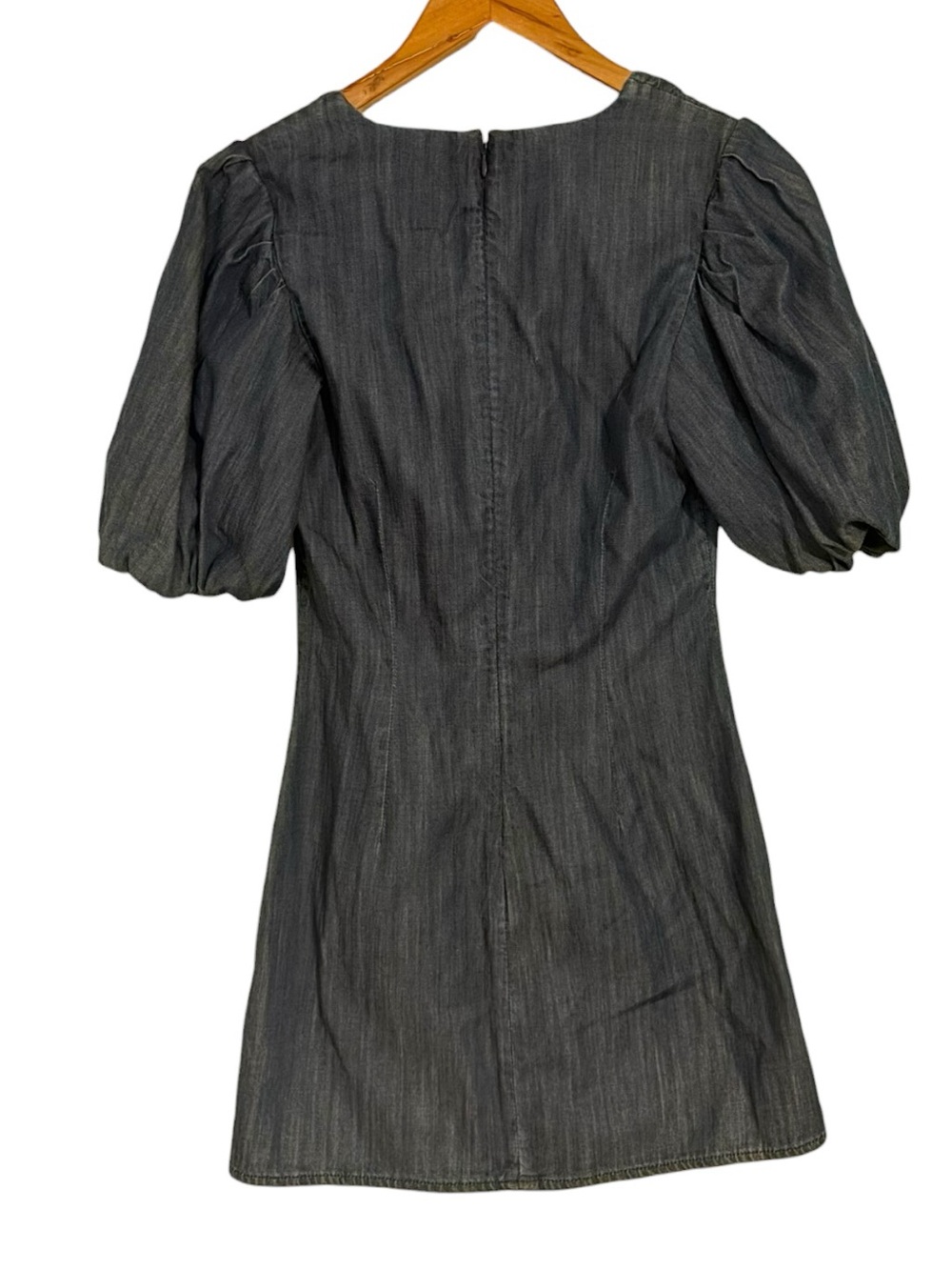 FRAME Nina Puff Sleeve Denim Minidress - Picture 3 of 4